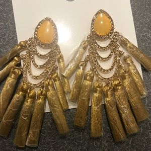 Mustard Tassle earrings